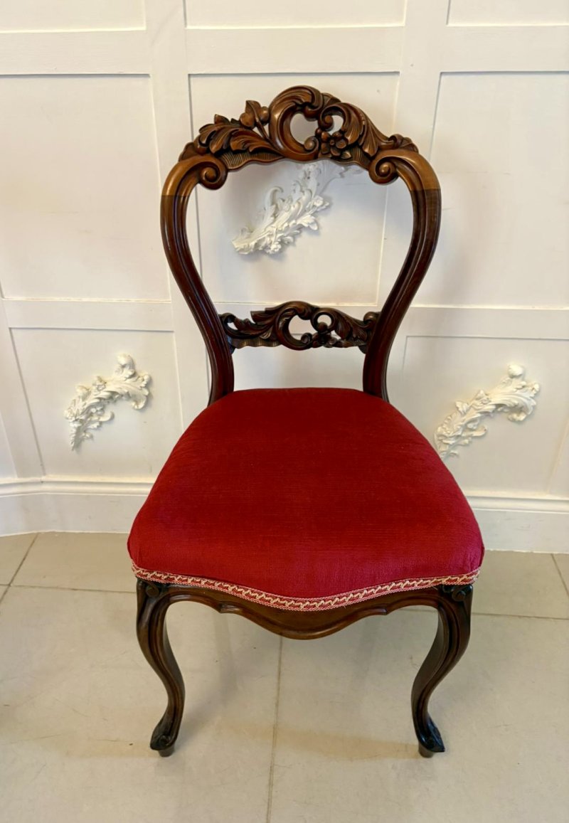 Outstanding Quality Set of 10 Antique Victorian Carved Mahogany Dining Chairs - Image 6